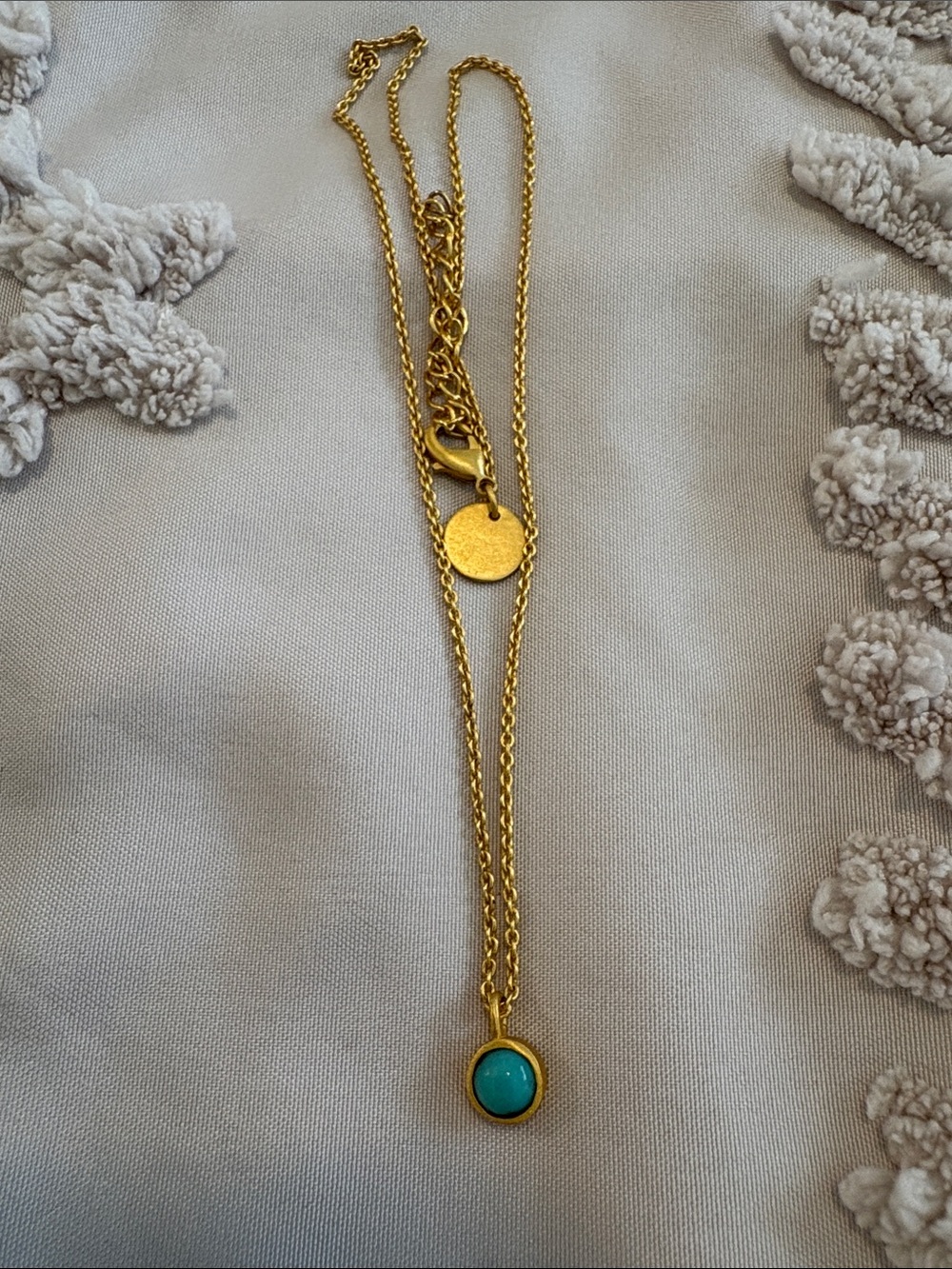 Gold-Plated Necklace with Dainty Turquoise Pendant